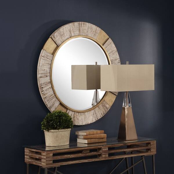 Shop Uttermost 09478 Reuben 40 Diameter Wood Framed Beveled Wall