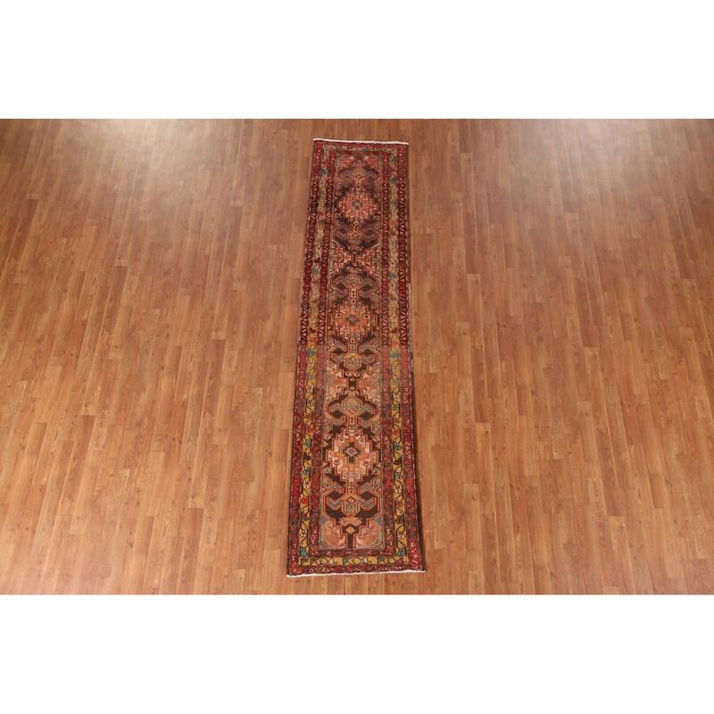 Ardebil Persian Vintage Runner Rug Hand-Knotted Wool Carpet - 2'3" x 9'6"