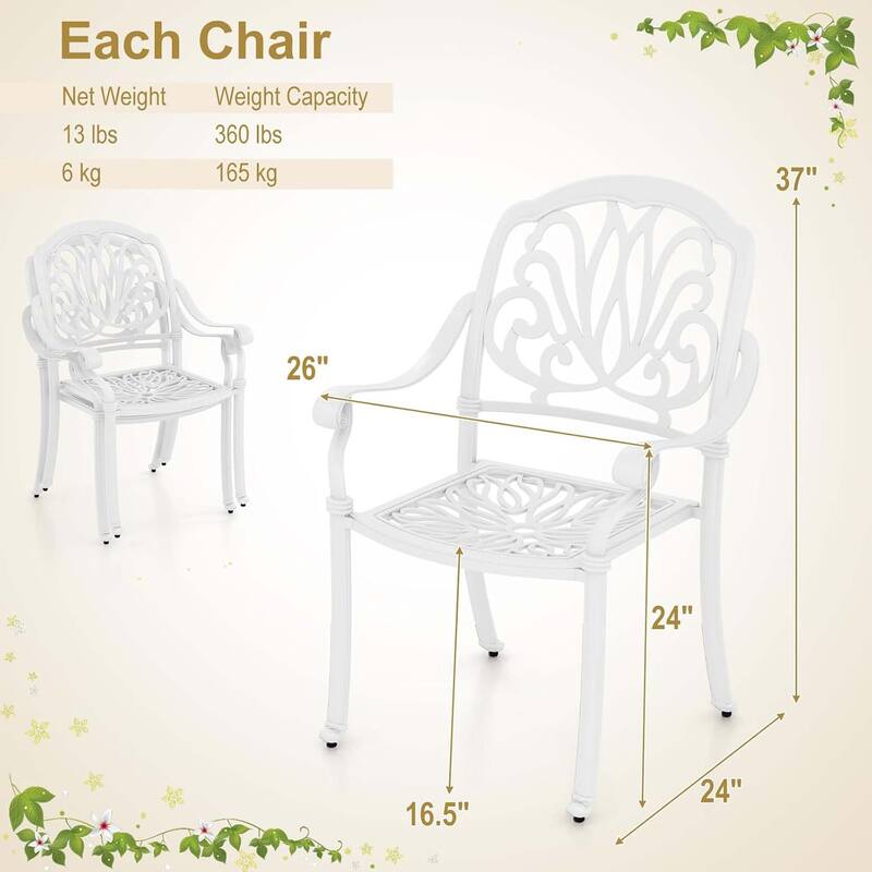 2/4-Pack Stackable Aluminum Patio Chairs w/ Armrests