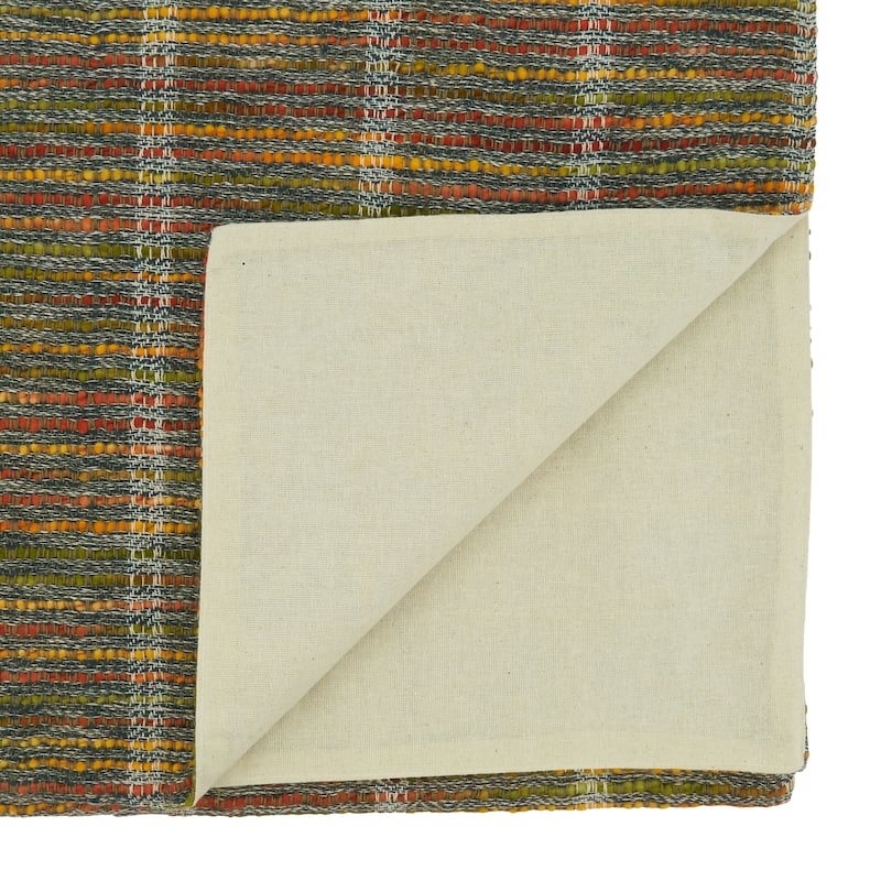 Striped Table Runner With Multicolor Design - 16"x72"