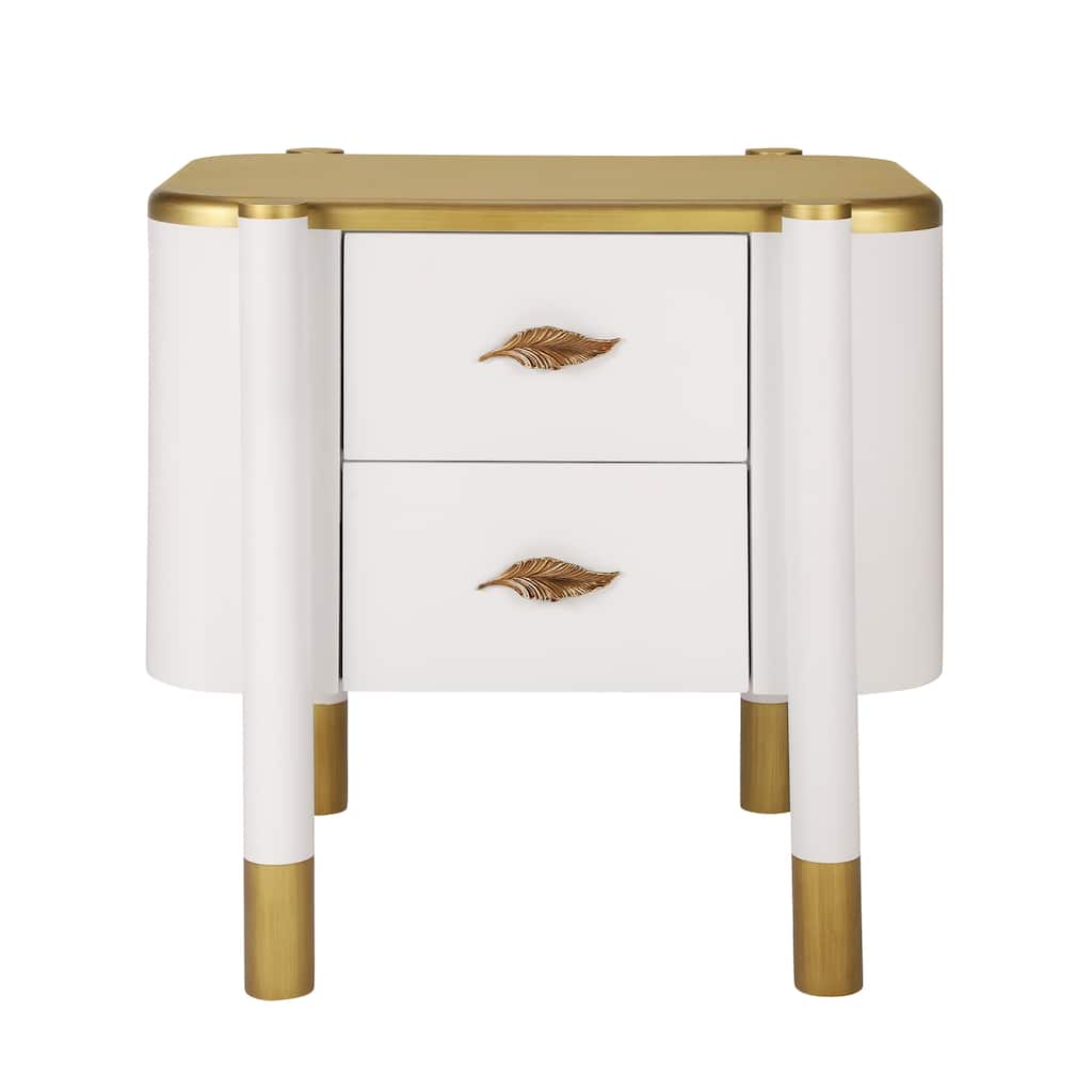 Bedside Table White Storage Cabinet with Drawers, Lamp Table Coffee Table Accent Cabinet Dressing Table