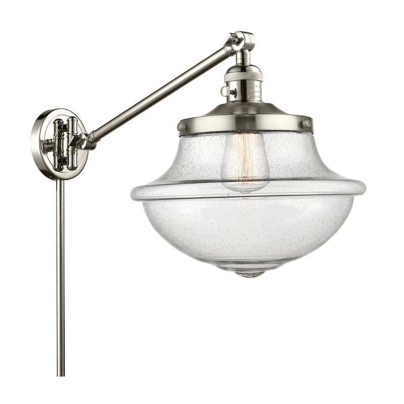 Innovations Lighting Large Oxford 13" Tall Bathroom Sconce - Polished Nickel / Seedy