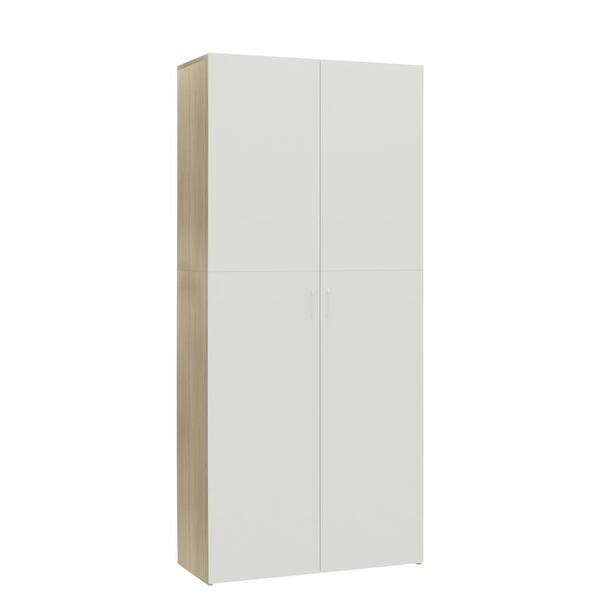 Shop Vidaxl Shoe Cabinet White And Sonoma Oak 31 5 X14 X70 9