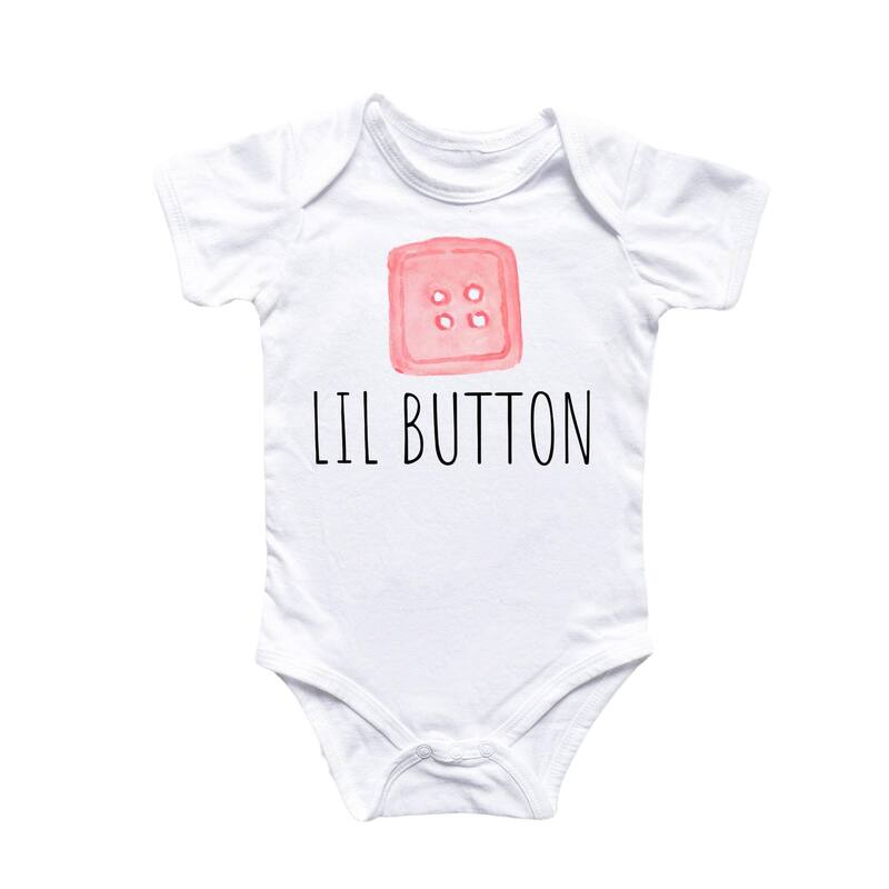 Little Button - Baby Boy Girl Clothes Infant Bodysuit Funny Cute Newborn 2 - Natural - 0-3M