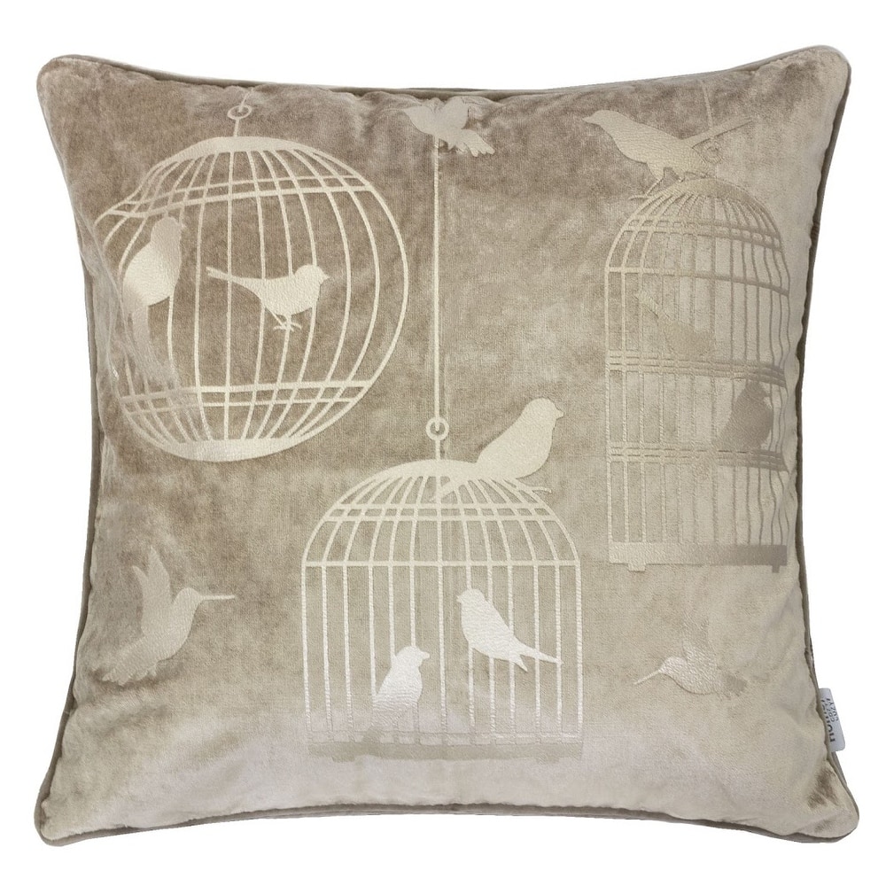 Homey Cozy Foil Print Bird Throw Pillow Cover & Insert