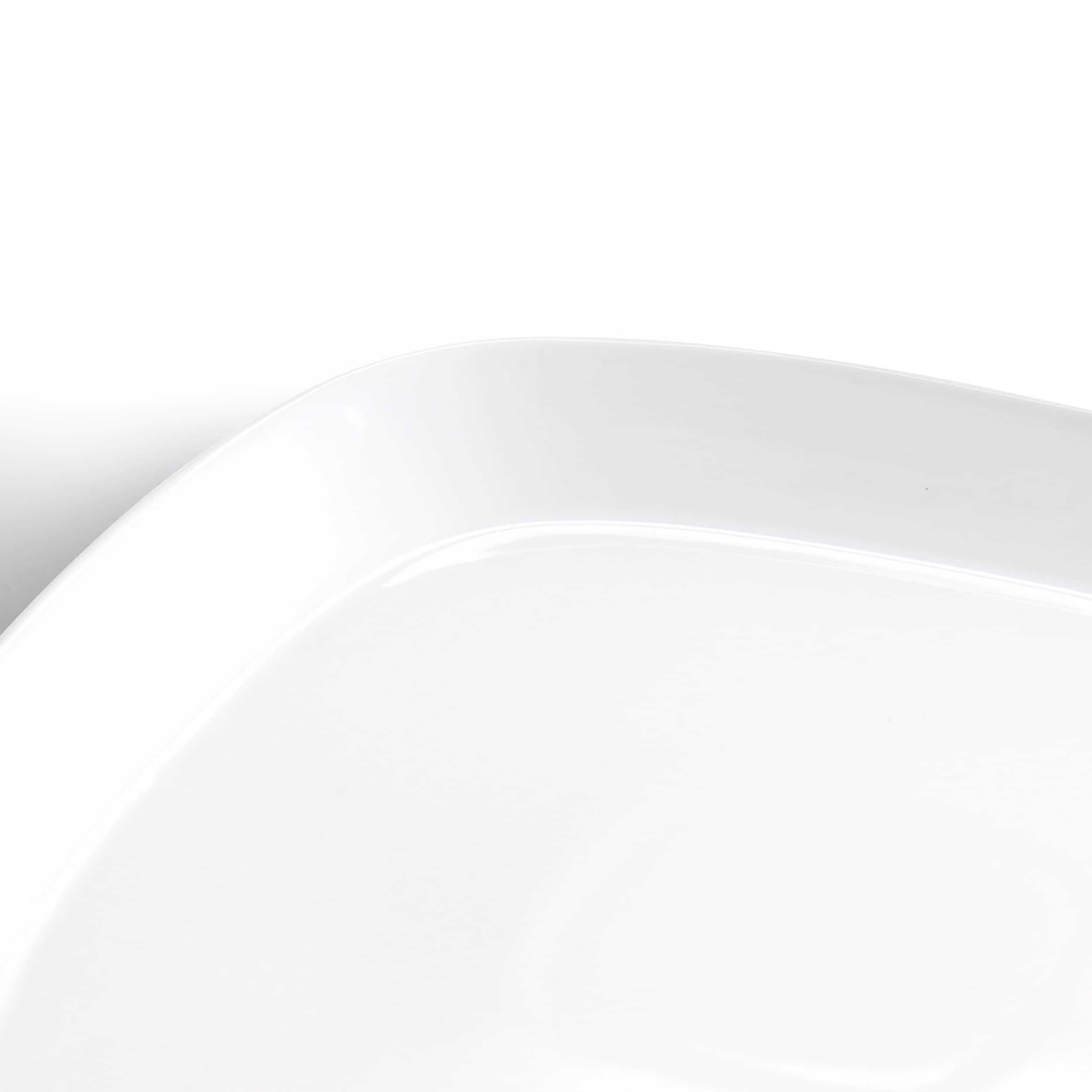 6 Piece 10 Inch Square Fine Ceramic Dinner Plate Set in White On Sale
