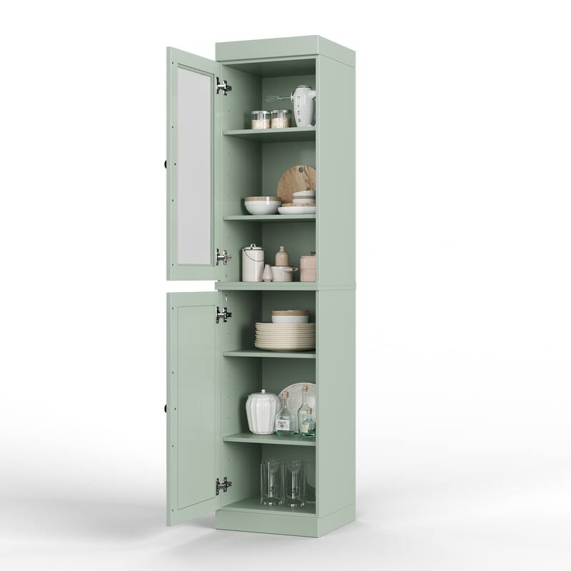 100% Solid Wood 16.5" Kitchen Pantry Cabinet with Doors by Palace Imports