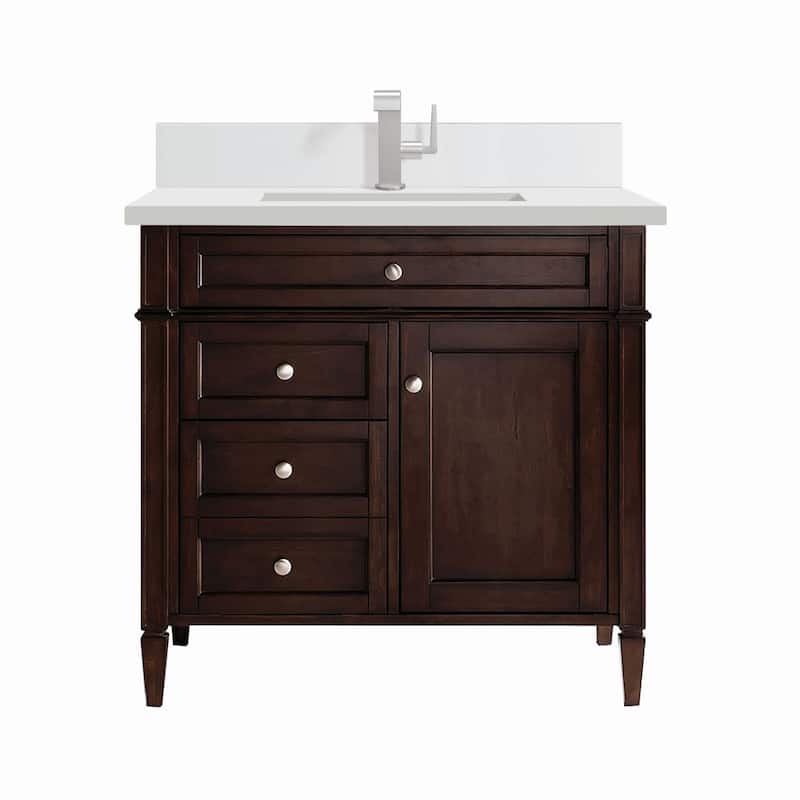 James Martin Vanities 650-V36-1WZ Brittany 36" Single Basin Poplar - Burnished Mahogany
