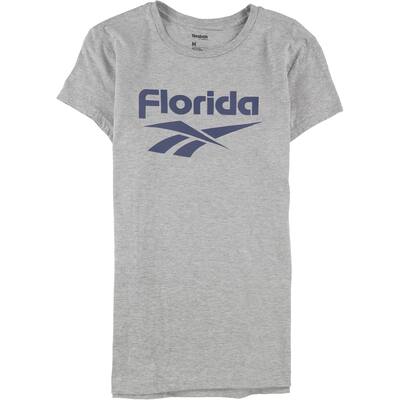 Reebok Womens Florida Linear Logo Graphic T-Shirt,, Grey, Medium