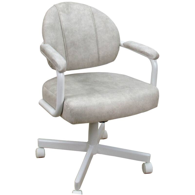 Swivel Tilt Kitchen Chair with Wheels M-70 Casters - N/A - Outlier Stucco - White