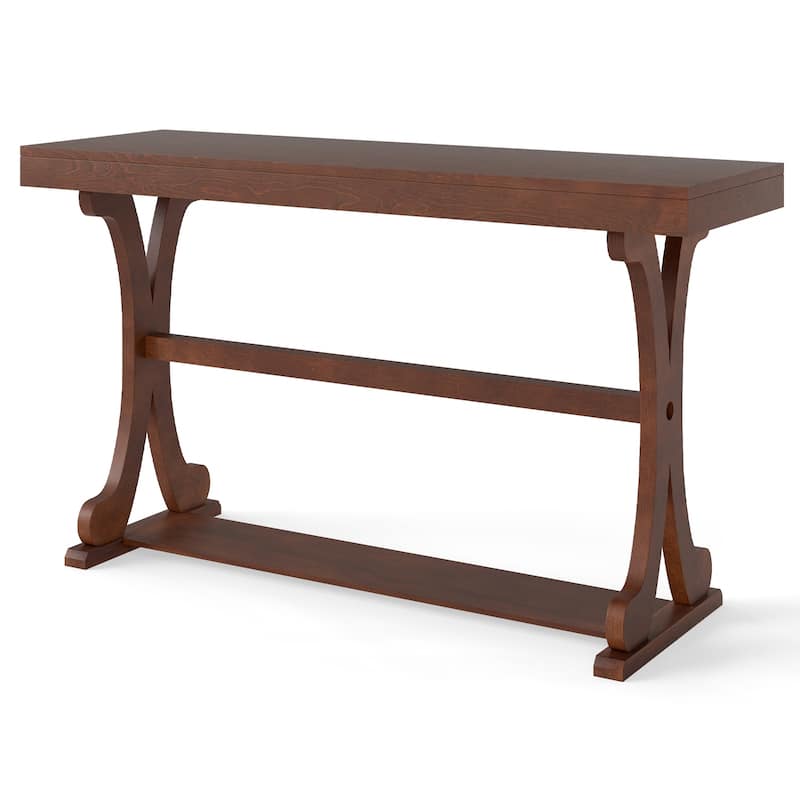 Gymax Narrow Console Table Vintage Accent Sofa Table w/ Open Storage