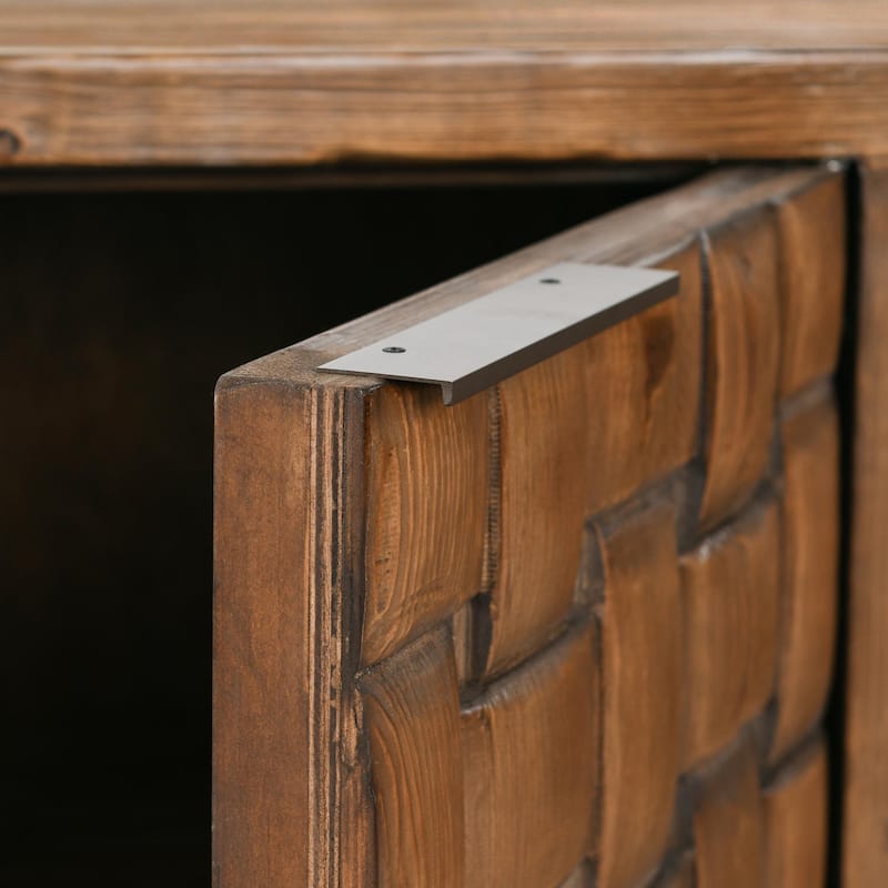 Classic Home Bast 4-Door Reclaimed Pine Wood Buffet Sideboard