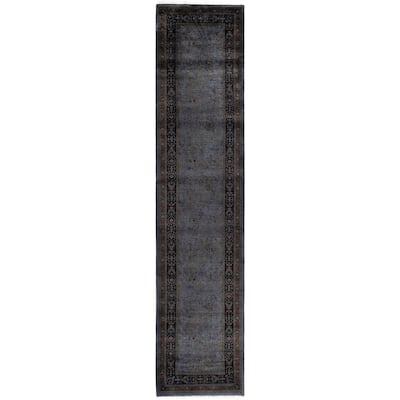Overdyed One-of-a-Kind Hand-Knotted Area Rug - Gray - 2' 7" x 11' 6"