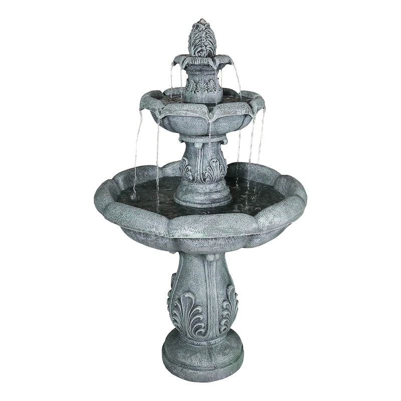 48in High Outdoor Three-Tier Water Fountain with Water Pump for Garden