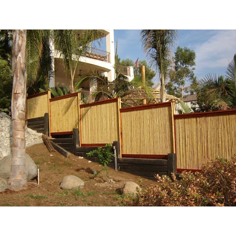 Natural Bamboo Fence Easy Installation 4 ft H x 8 ft L x 1 in D