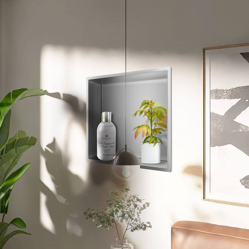 WIZ 12-inch W x 12-inch H x 4-inch D Stainless Steel Shower Niche - N/A