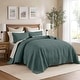 preview thumbnail 34 of 110, Madison Park Quebec Embroidered Reversible Oversized 3-piece Solid Texture Bedspread Quilt Set with Matching Shams