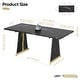 preview thumbnail 3 of 13, 70'' Wood Dining Tables with Metal Base For 6-8 People , Rectangle Kitchen Table & Brown Computer Desk For Home Office