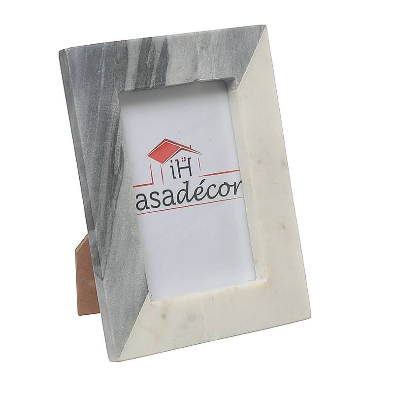 4X6 Marble White & Grey Picture Frame