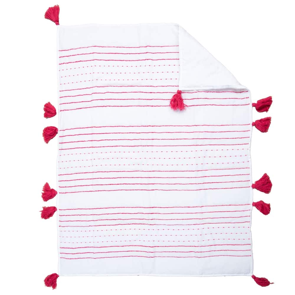 Rizzy Home Rowan Embroidered Striped Crib Quilt - 38" X 50"