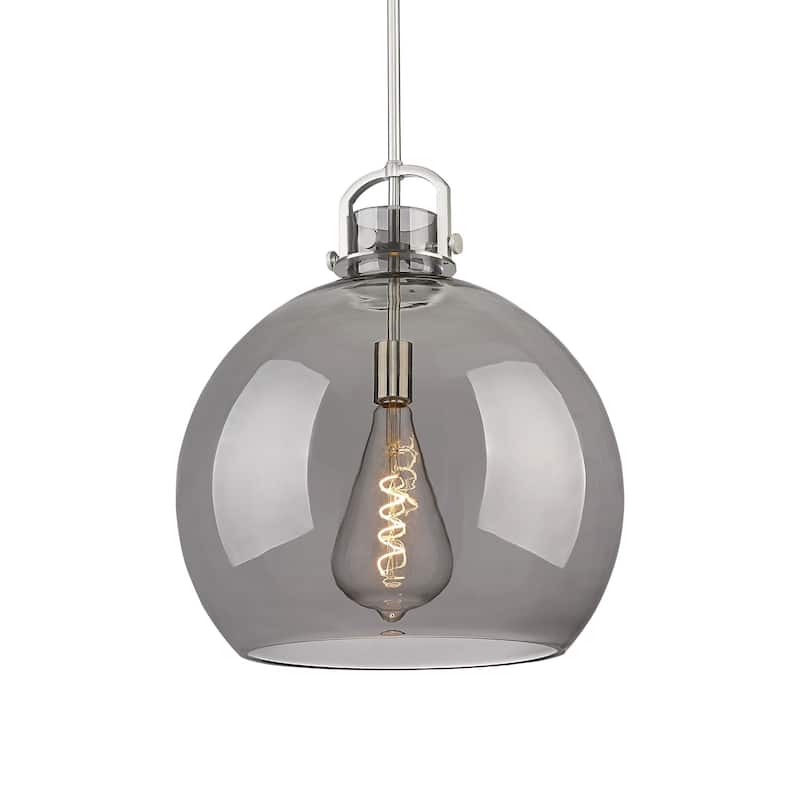 Innovations Lighting 410-1SL-23-18 Newton Sphere Pendant Newton Sphere - Satin Nickel / Plated Smoke