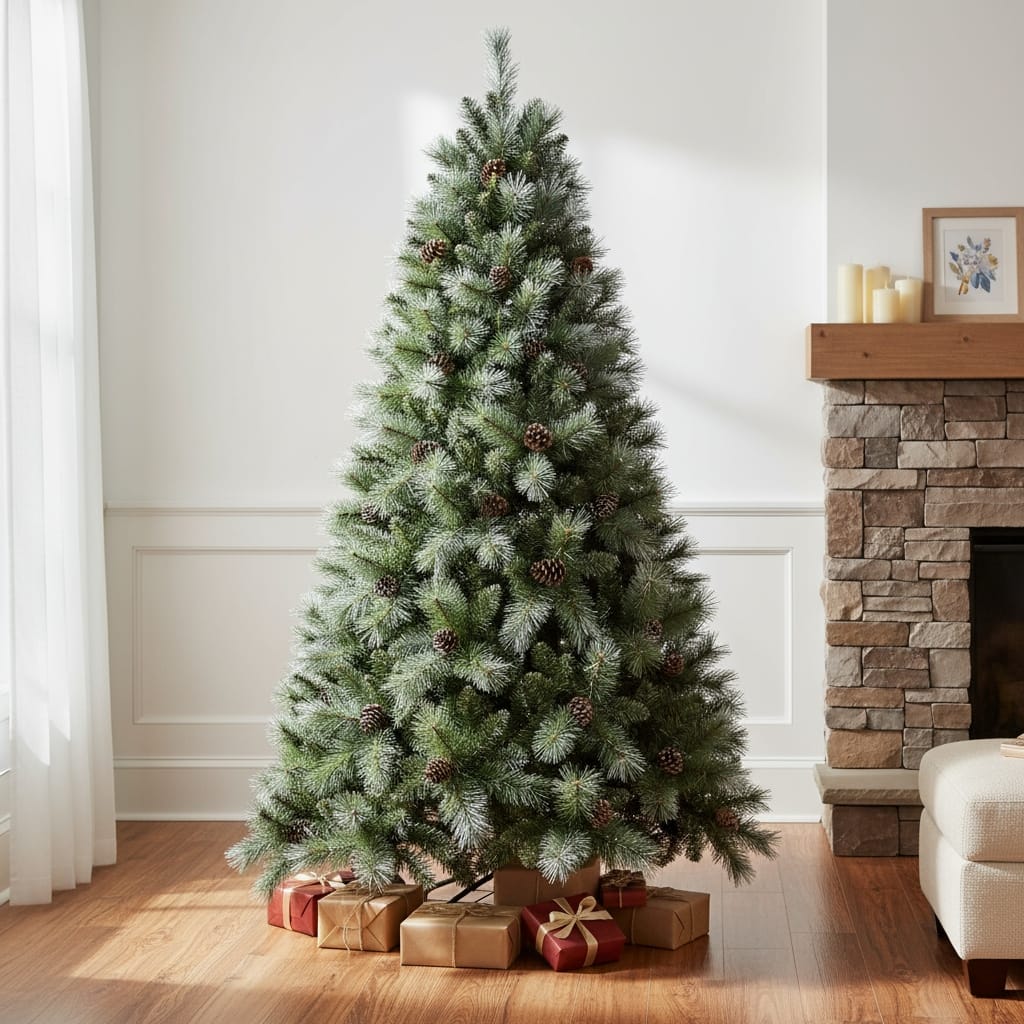 HomeRoots 9' Full Fir Christmas Tree With Decorations - Green - 63.00 in. x 108.00 in. x 63.00 in.