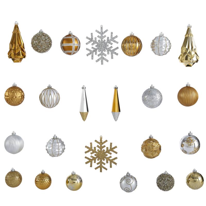 52ct Bronze Shatterproof Assorted Christmas Tree Ornament 6" (150mm)