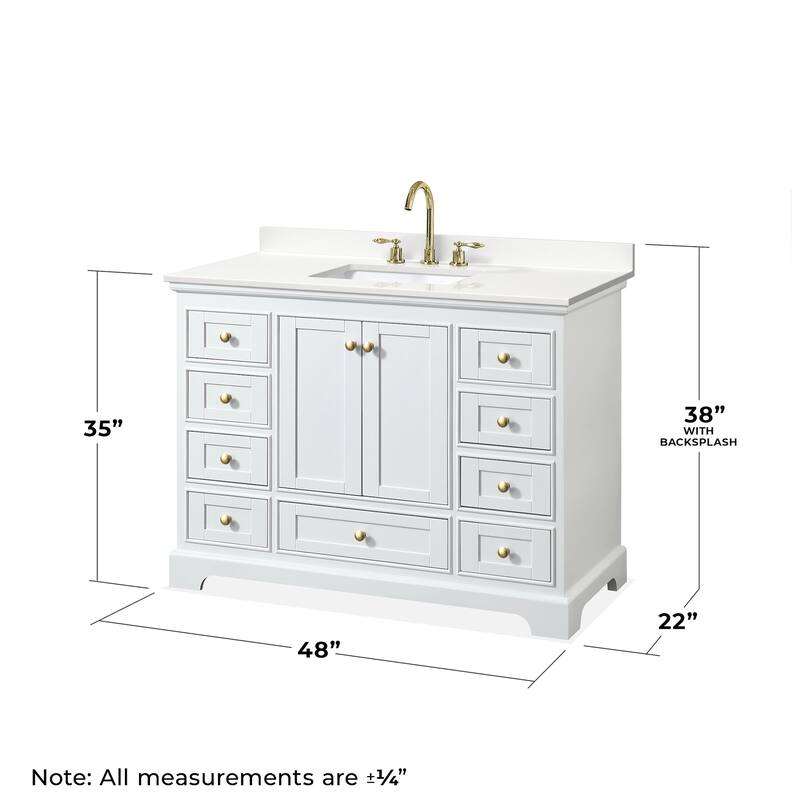 Wyndham Collection WCS202048S-QTZ-US3M46 Deborah 48" Free Standing