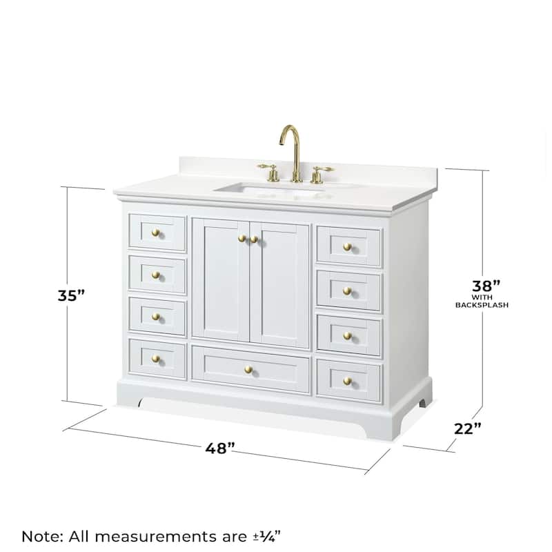 Wyndham Collection WCS202048S-QTZ-US3MED Deborah 48" Free Standing