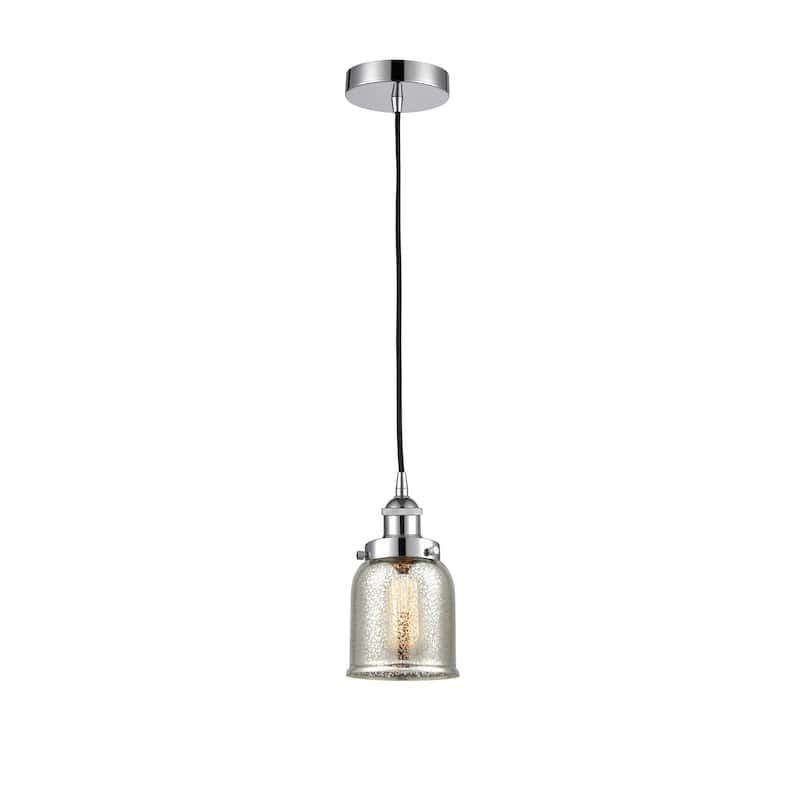 Innovations Lighting Bell - 1 Light 5" Cord Hung Mini Pendant - Silver Plated Mercury/Polished Chrome