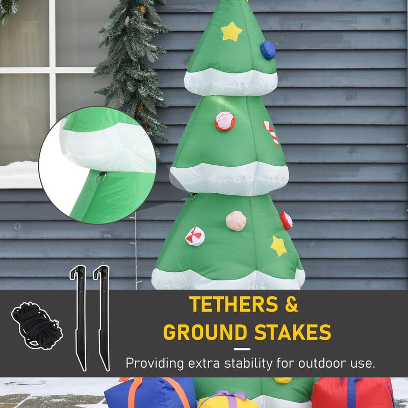 HOMCOM 6 ft. Inflatable Christmas Tree with Presents, Outdoor Christmas Decoration