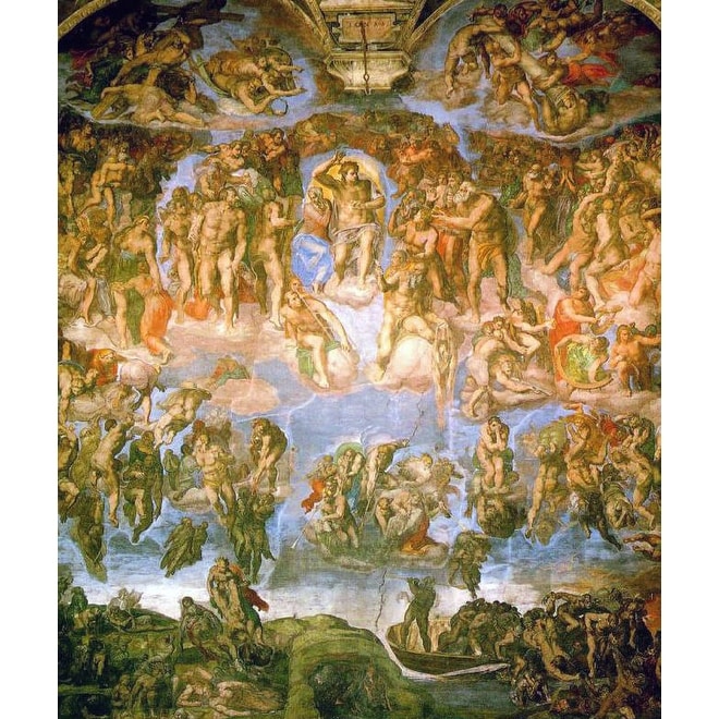 Easy Art Prints Michelangelo S The Last Judgement Sistine Chapel Premium Canvas Art Overstock