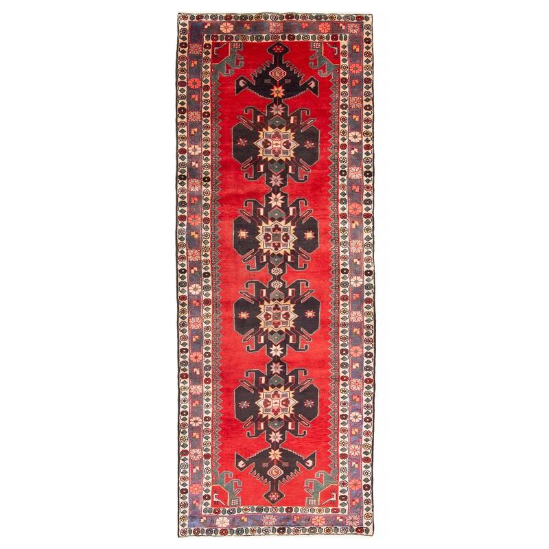 ECARPETGALLERY Hand-knotted Anadol Red Wool Rug - 3'8 x 10'4 - Red - 3'8 x 10'4