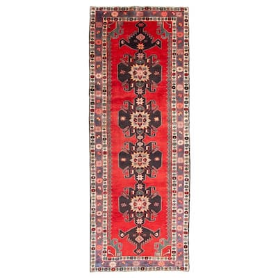ECARPETGALLERY Hand-knotted Anadol Red Wool Rug - 3'8 x 10'4