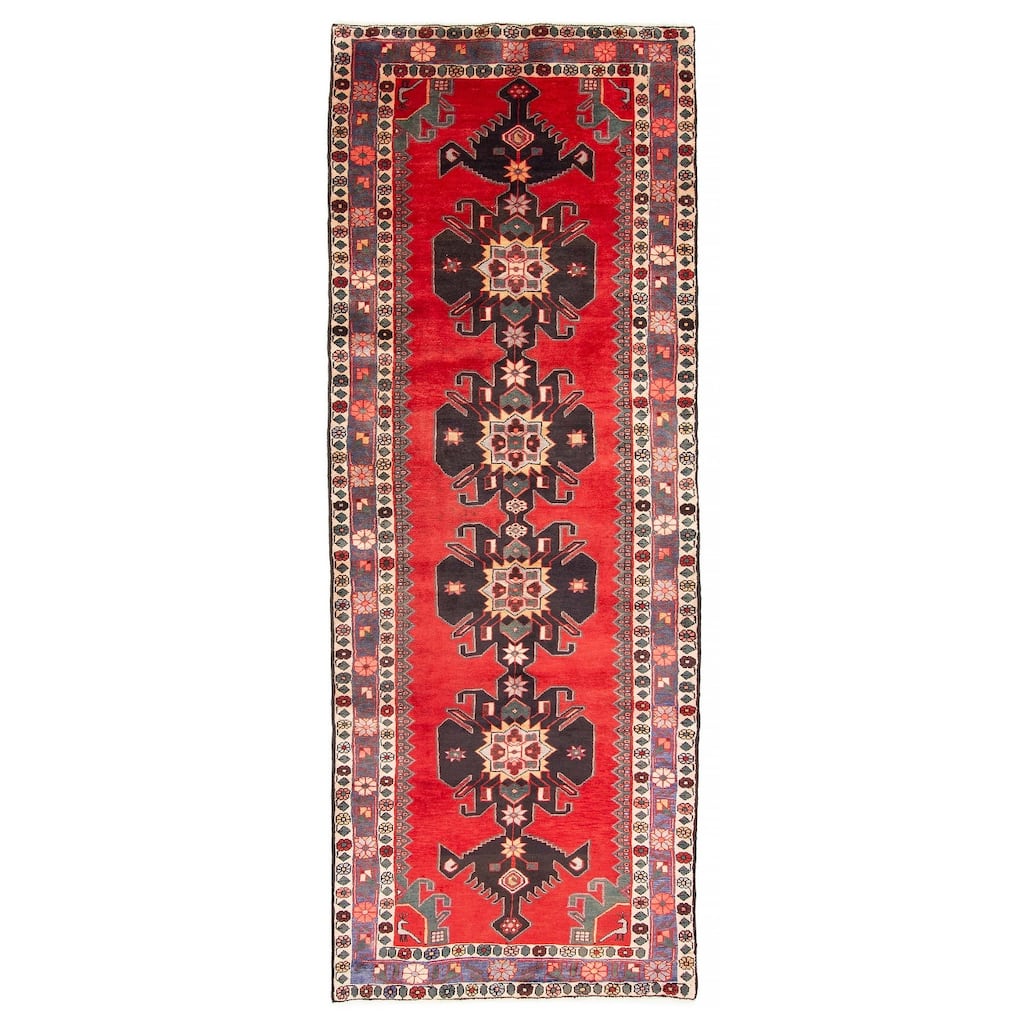 ECARPETGALLERY Hand-knotted Anadol Red Wool Rug - 3'8 x 10'4