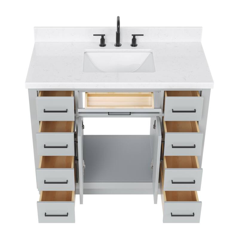 Ariel T042SCQRVO Hepburn 42" Free Standing Single Basin Vanity Set