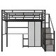 preview thumbnail 22 of 22, Full Size Metal Loft Bed with Wardrobe, Desk, Storage Shelves