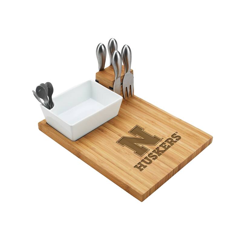 NCAA Nebraska University Cornhuskers Bamboo Cheese & Charcuterie Board
