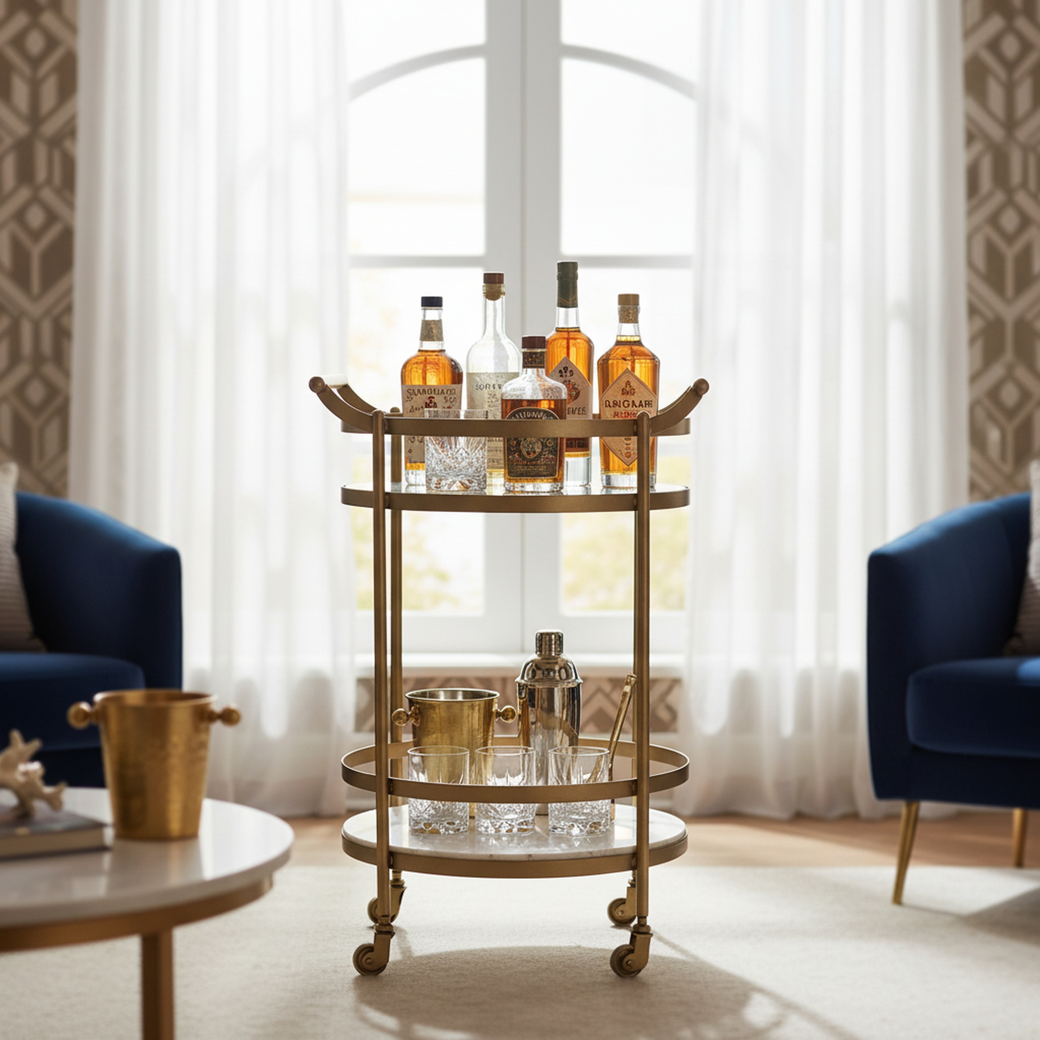 Vine Grove Bar Cart - 22x19.5x33