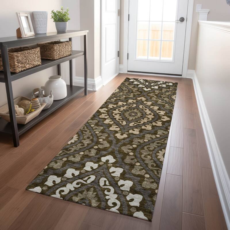 Premium Washable Super Soft Diamond Medallions Mayfield Rug - Fudge - 2' 3" x 7' 6" - Runner