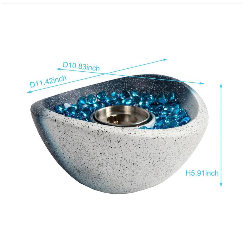Oval Concrete Ethanol Outdoor Mini Portable Fire Pit Smokeless Fire Bowl