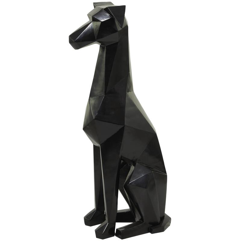 Silver, Gold or Black Polystone Cubist Dog Decorative Sculpture