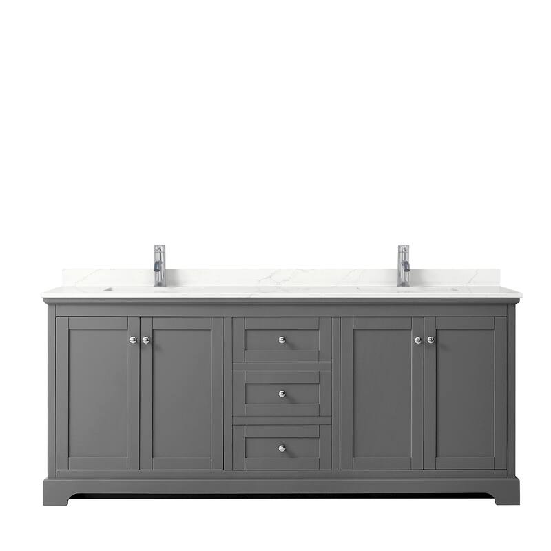 Avery 80-inch Double Vanity, Quartz Top