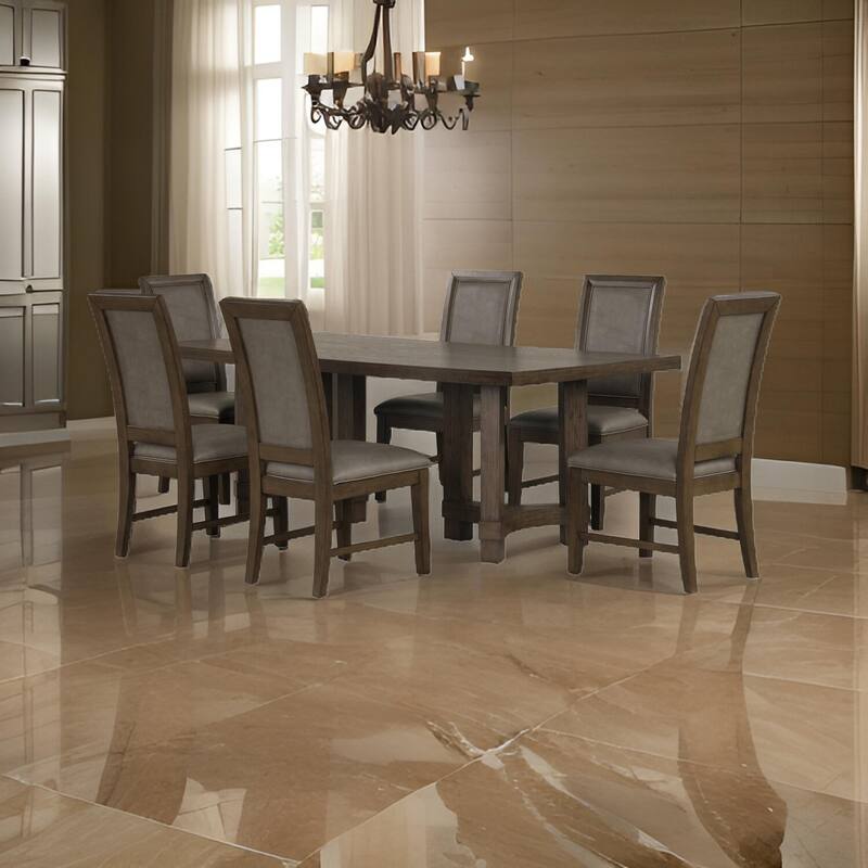 Brown/Gray Polyester Upholstered Wood Frame Dining Chair, Set of 2, Sturdy Dining Chair for Dining Rooms - 19