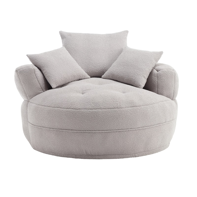 Chenille Sponge single sofa,No Assembly Required,Fluffy Modern Sleeper Chair for Living room, Bedroom