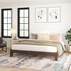 preview thumbnail 66 of 72, Wood Platform Bed with 14 Wooden Support Slats Walnut - King