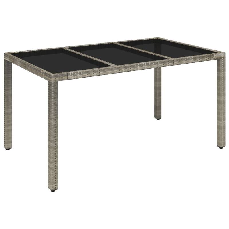 vidaXL 3 Piece Patio Dining Set with Cushions Black Poly Rattan - 18.9" x 21.7" x 34.6"