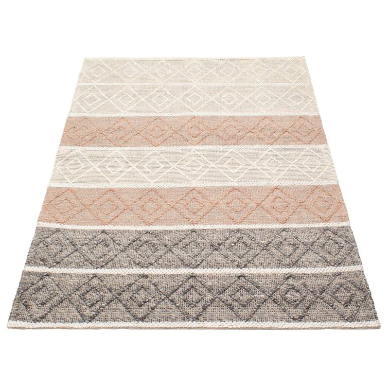 ECARPETGALLERY Braid weave Sienna Multi Color Wool Rug - 5'0 x 7'10