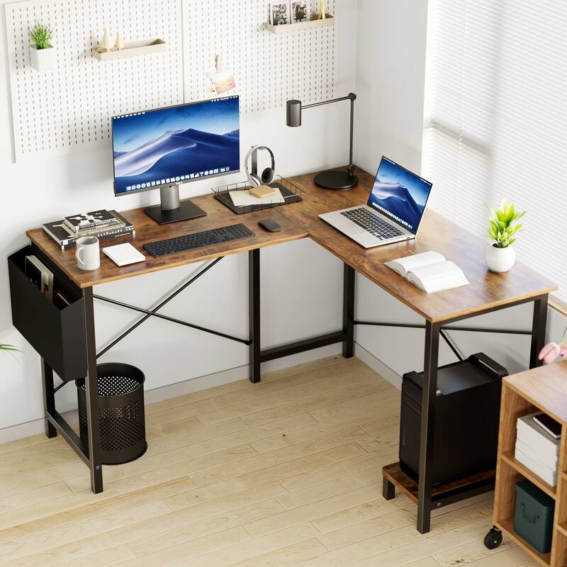 49-inch L-Shaped Computer Office Desk with Storage