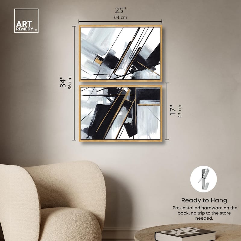 Interlocking Black Canvas Set of 2 by Art Remedy